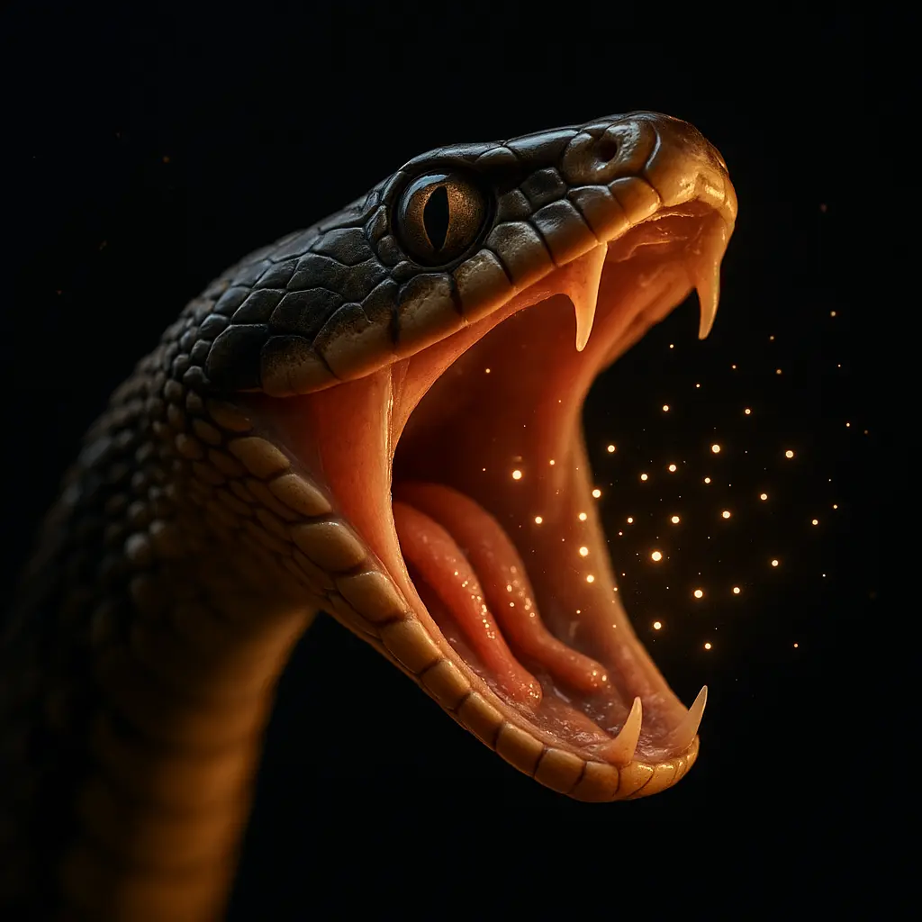 A close up of a snake a venomous animal 